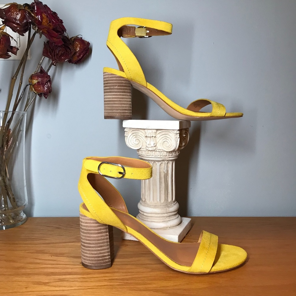 Nine West Heels Suede Block Heel Sandals - Picture 2 of 11